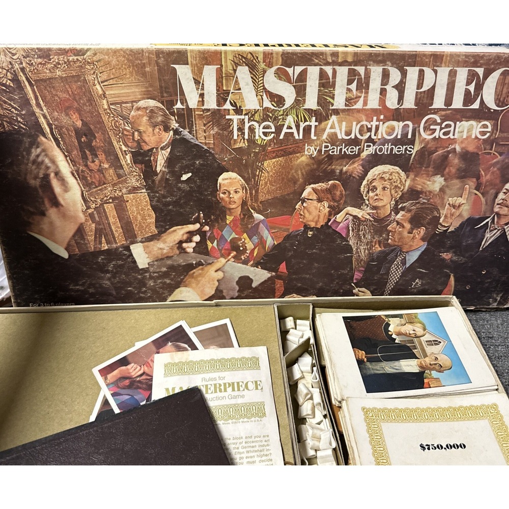 Vintage 1970 Masterpiece The Art Auction Game ~ Parker Brothers ~ 100% Complete